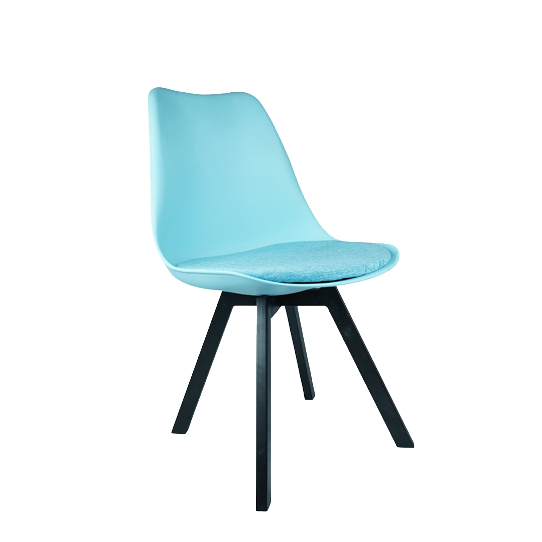 Heavy Duty Tulip Chair Black Stand - Blue